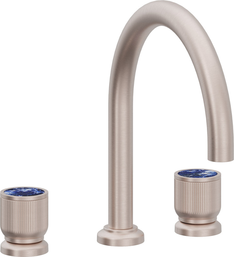 California Faucets Capitola Juego Completo para Tina Romana - Pico Alto, Cilíndrica - Níquel Satinado