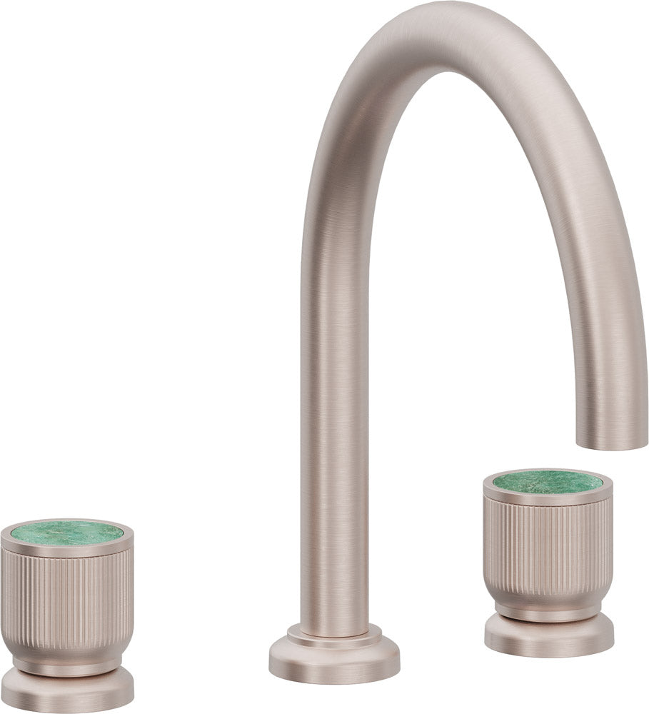 California Faucets Capitola Juego Completo para Tina Romana - Pico Alto, Cilíndrica - Níquel Satinado