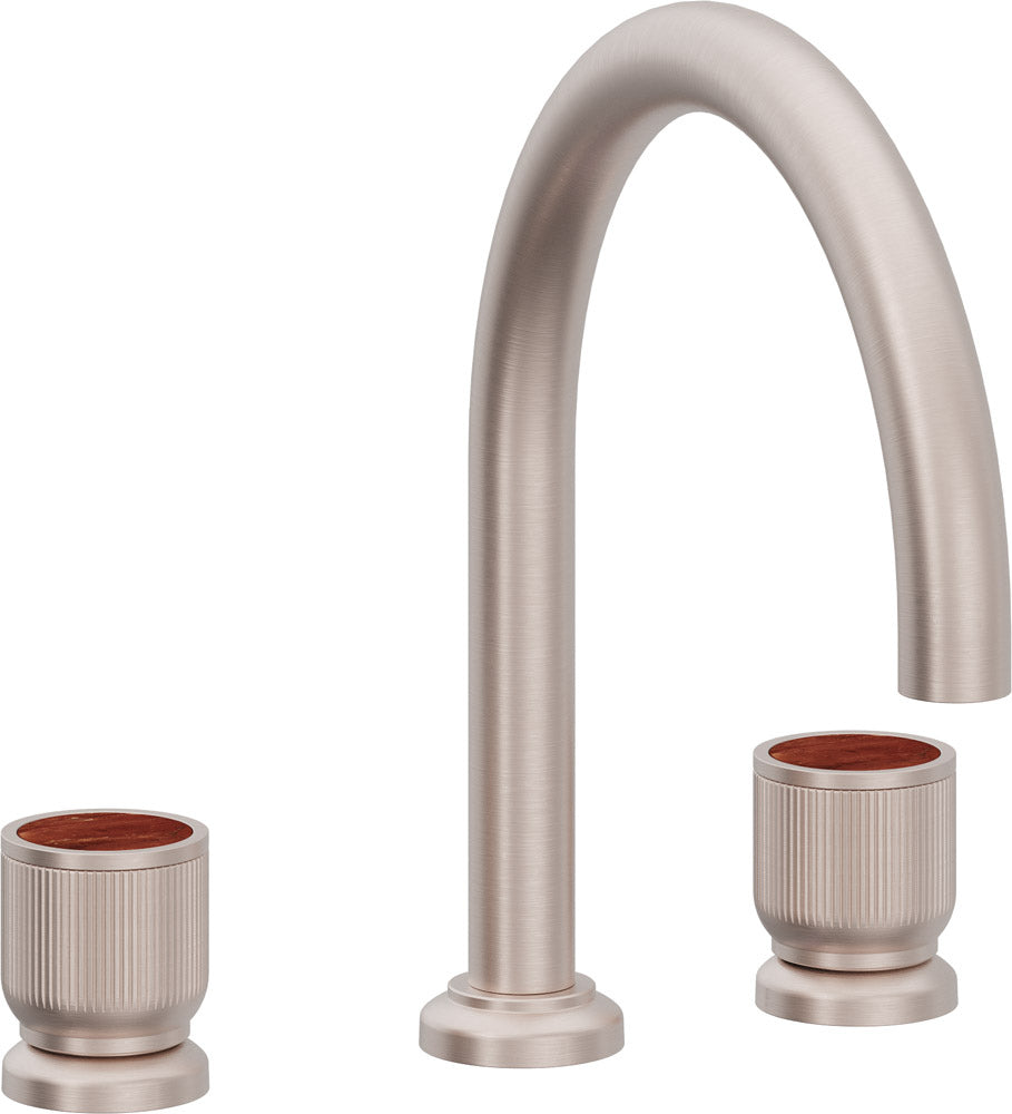 California Faucets Capitola Juego Completo para Tina Romana - Pico Alto, Cilíndrica - Níquel Satinado