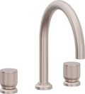 California Faucets Capitola Juego Completo para Tina Romana - Pico Alto, Cilíndrica - Níquel Satinado