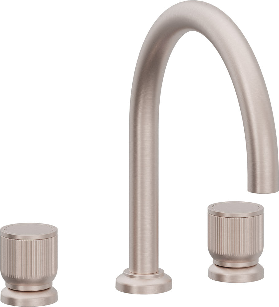 California Faucets Capitola Juego Completo para Tina Romana - Pico Alto, Cilíndrica - Níquel Satinado