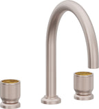 California Faucets Capitola Juego Completo para Tina Romana - Pico Alto, Cilíndrica - Níquel Satinado