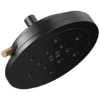 Brizo Litze Regadera Fija Redonda H2Okinetic® 8" Multifunción — Negro Mate / Oro Luxe