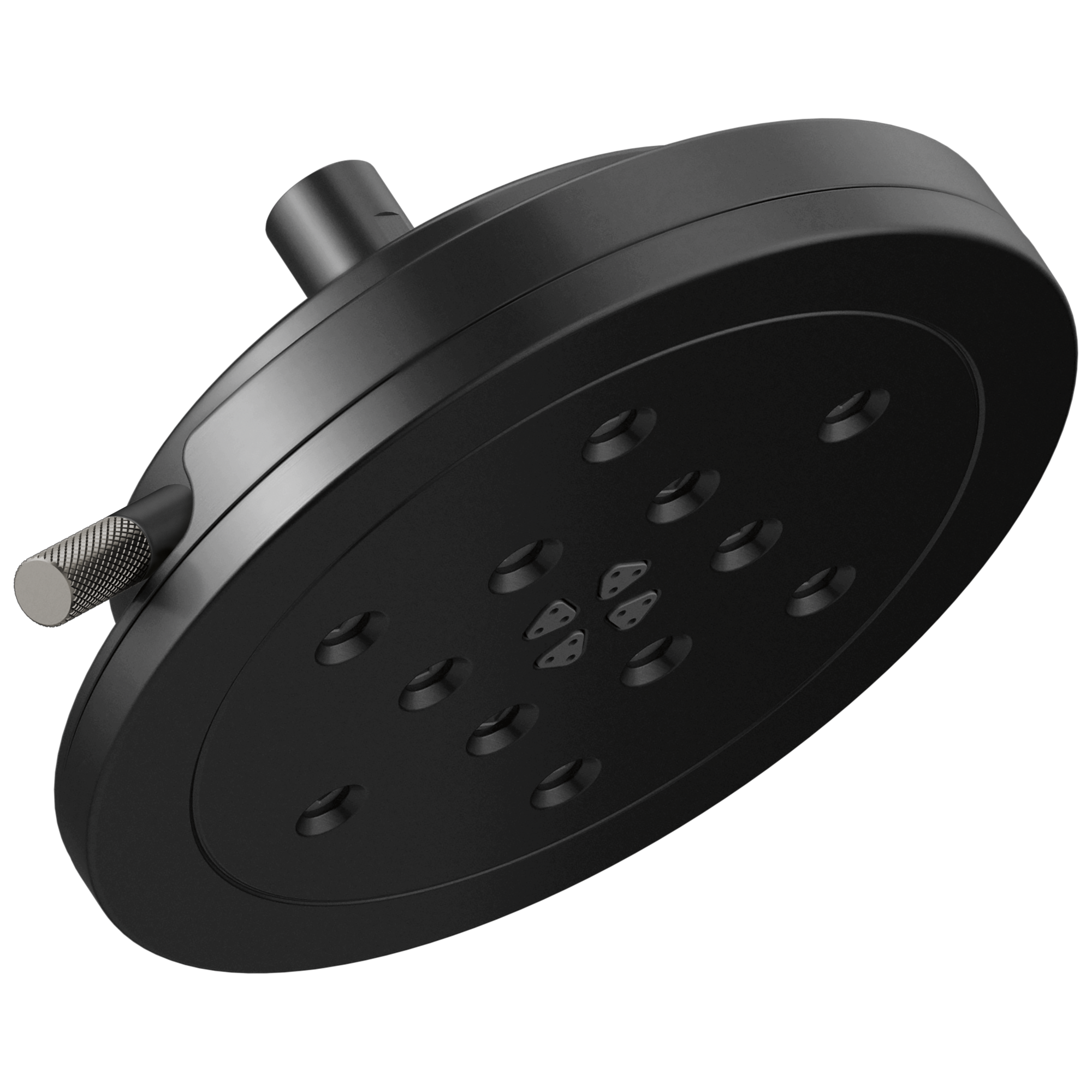 Brizo Litze Regadera Fija Redonda H2Okinetic® 8" Multifunción — Negro Mate / Acero Luxe