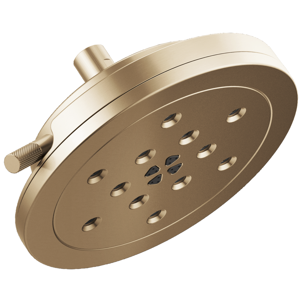 Brizo Litze Regadera Fija Redonda H2Okinetic® 8" Multifunción — Oro Luxe