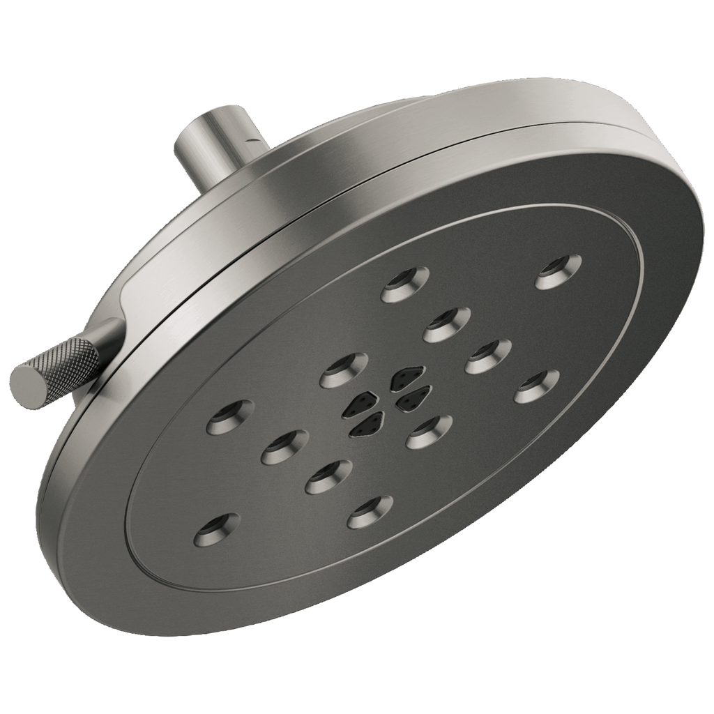 Brizo Litze Regadera Fija Redonda H2Okinetic® 8" Multifunción — Acero Luxe
