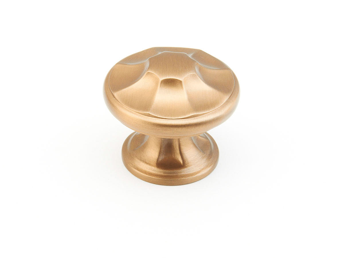 Schaub Perilla Redonda, 1-3/8" diám. — Bronce Cepillado