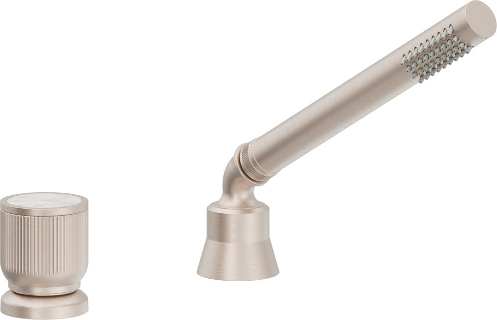 California Faucets Capitola Regadera de Mano y Desviador Completo para Tina Romana - Cilíndrica, 1.8 gpm - Níquel Satinado