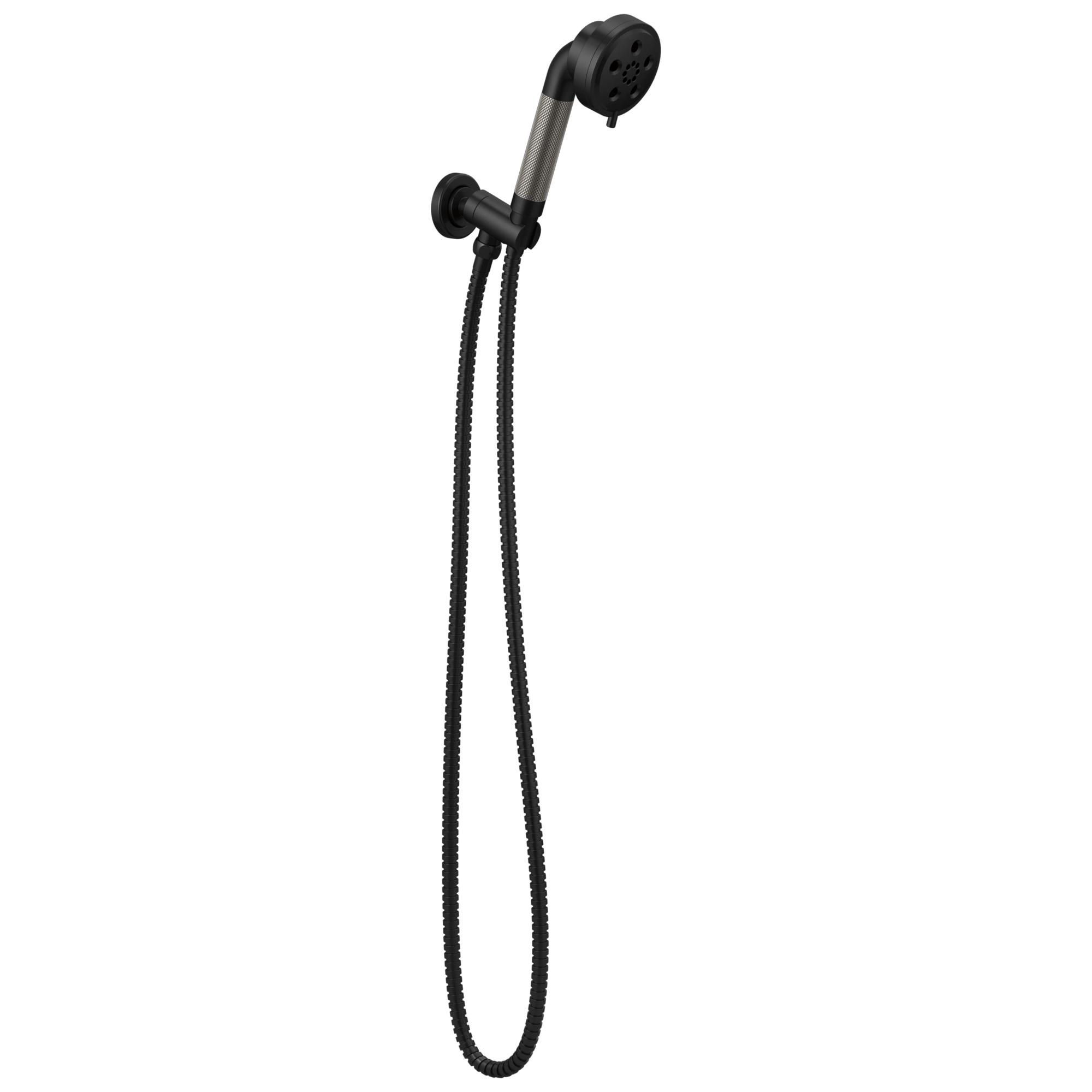 Brizo Litze Regadera de Mano de Pared H2Okinetic® — Negro Mate / Acero Luxe