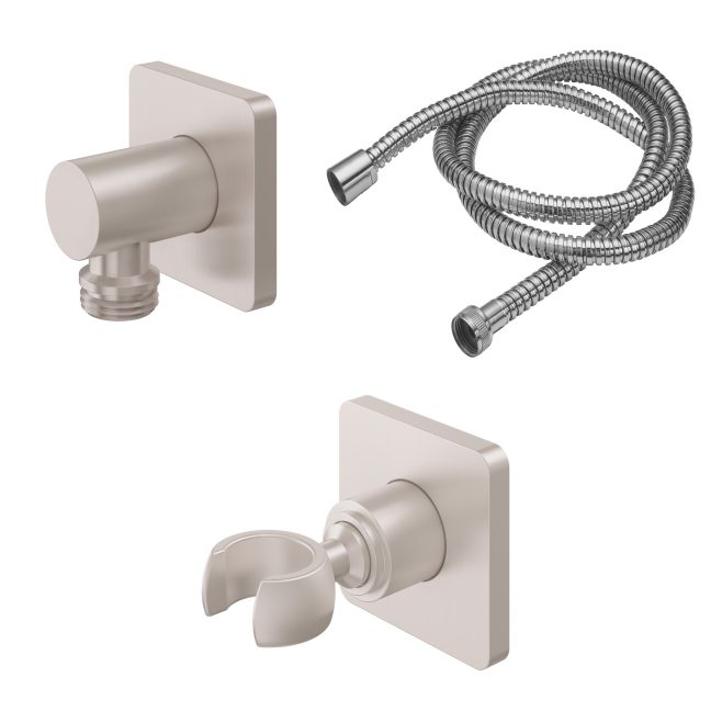 California Faucets San Elijo Kit de Regadera de Mano de Pared con Codo de Suministro - Base Cuadrada