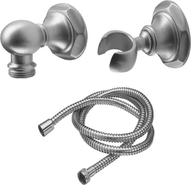 California Faucets Monterey Kit de Regadera de Mano de Pared con Codo de Suministro - Base Hexagonal