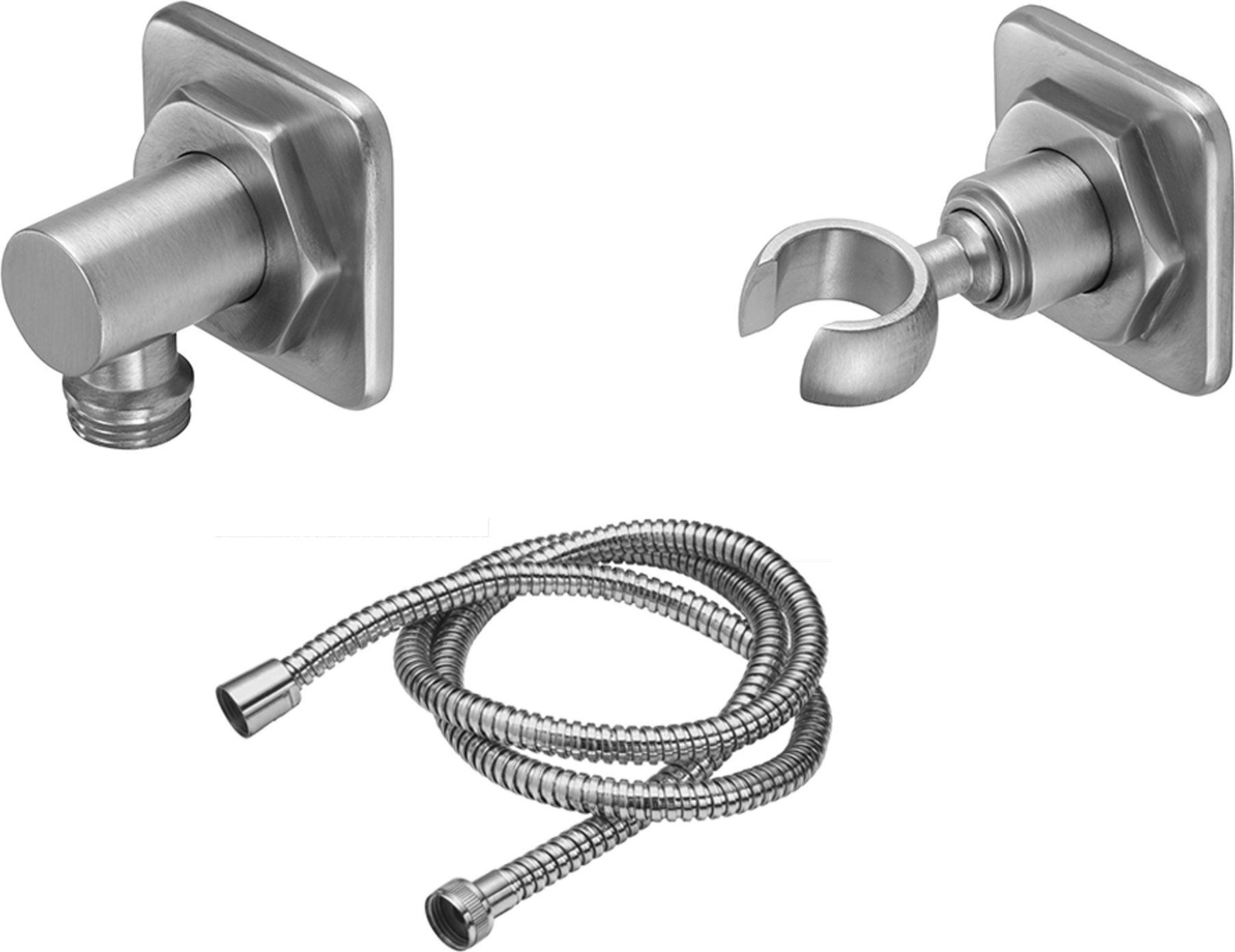 California Faucets Steampunk Bay Kit de Regadera de Mano de Pared con Codo de Suministro - Base Quad