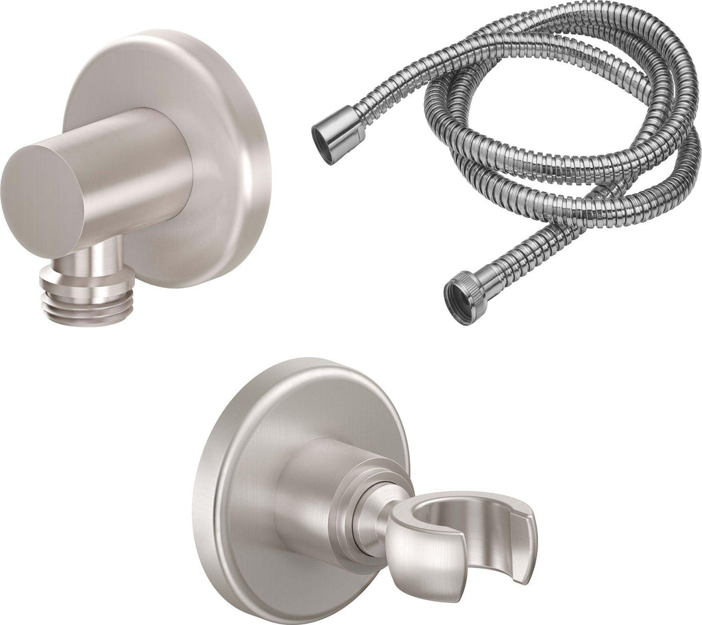 California Faucets Trousdale Kit de Regadera de Mano de Pared con Codo de Suministro - Base Redonda