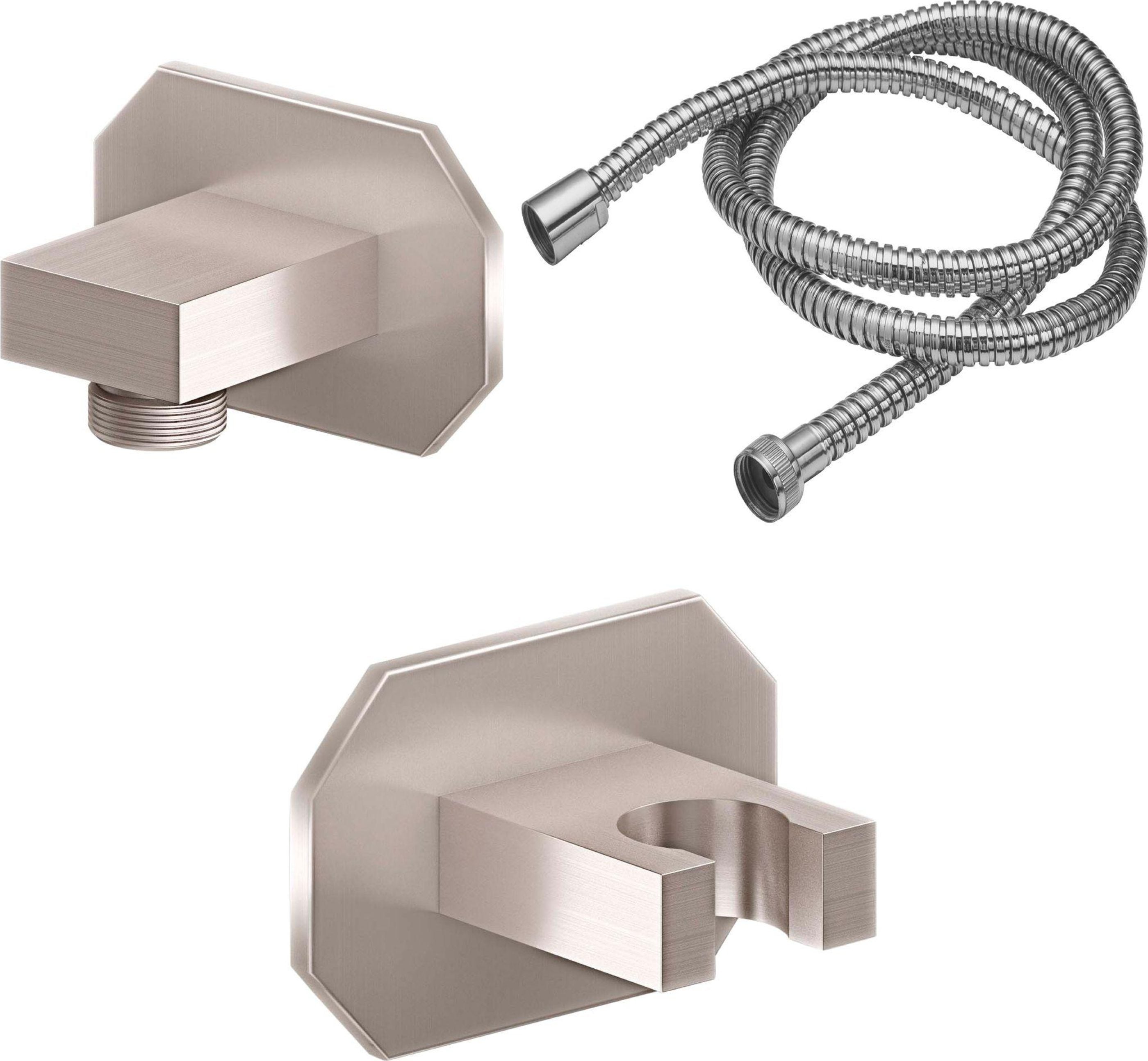 California Faucets Doheny Kit de Regadera de Mano de Pared con Codo de Suministro - Base Octagonal