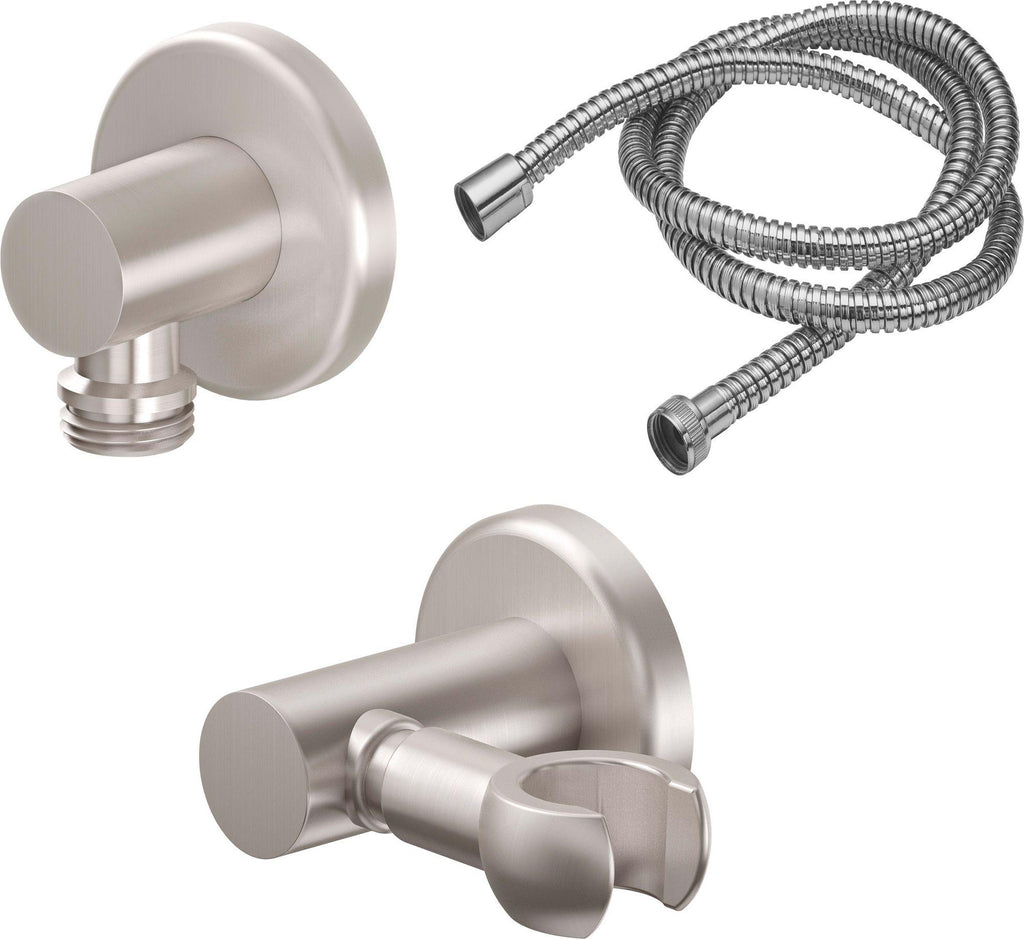 California Faucets Trousdale Kit de Regadera de Mano de Pared con Codo de Suministro - Base Redonda
