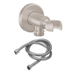 California Faucets Trousdale Kit de Regadera de Mano de Pared con Soporte de Suministro - Base Redonda - Níquel Satinado