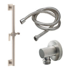 California Faucets San Elijo Kit de Regadera de Mano con Barra de Apoyo de 30" - Base Cuadrada - Níquel Satinado