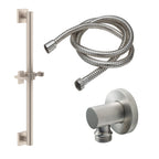 California Faucets San Elijo Kit de Regadera de Mano con Barra de Apoyo de 30" - Base Cuadrada - Níquel Satinado