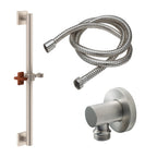 California Faucets San Elijo Kit de Regadera de Mano con Barra de Apoyo de 24" - Base Cuadrada - Níquel Satinado