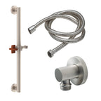California Faucets San Elijo Kit de Regadera de Mano con Barra de Apoyo de 24" - Base Redonda - Níquel Satinado