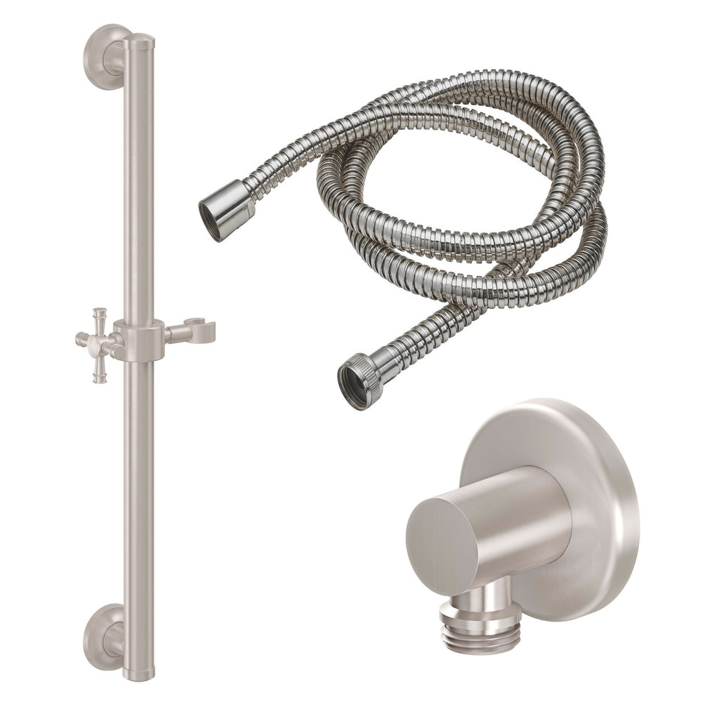 California Faucets Trousdale Kit de Regadera de Mano con Barra de Apoyo de 24" - Níquel Satinado
