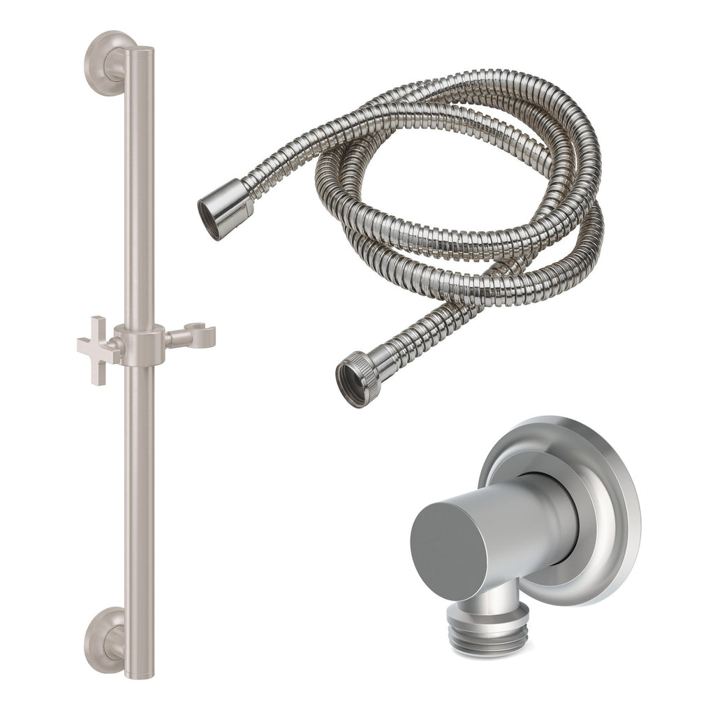 California Faucets Rincon Bay Kit de Regadera de Mano con Barra de Apoyo de 30" - Níquel Satinado