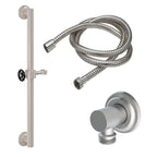 California Faucets Descanso Works Kit de Regadera de Mano con Barra de Apoyo de 30" - Níquel Satinado