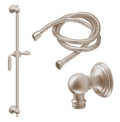 California Faucets Del Mar Kit de Regadera de Mano con Barra Corrediza - Manija de Cruz con Base de Línea