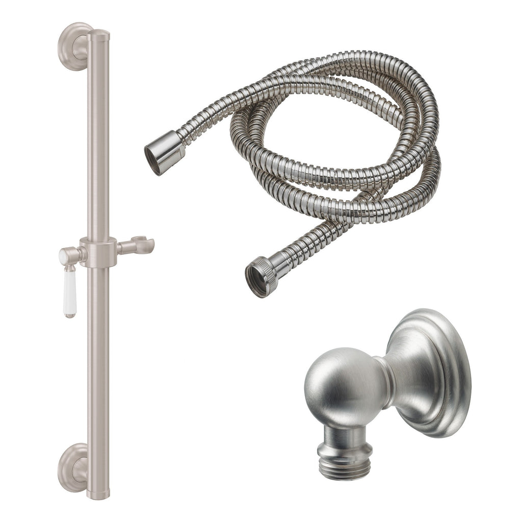 California Faucets Cardiff Kit de Regadera de Mano con Barra de Apoyo de 24" - Níquel Satinado