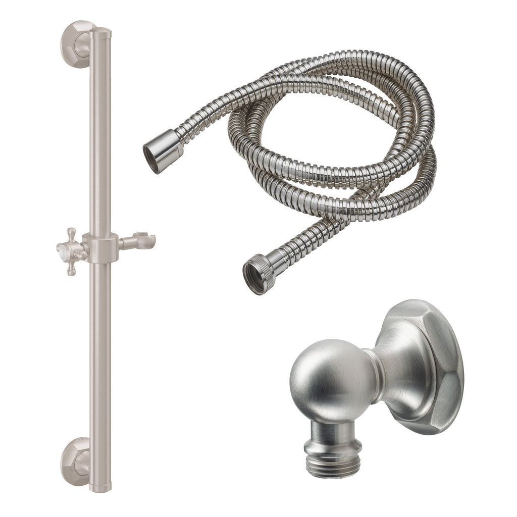 California Faucets Monterey Kit de Regadera de Mano con Barra de Apoyo de 24" - Níquel Satinado