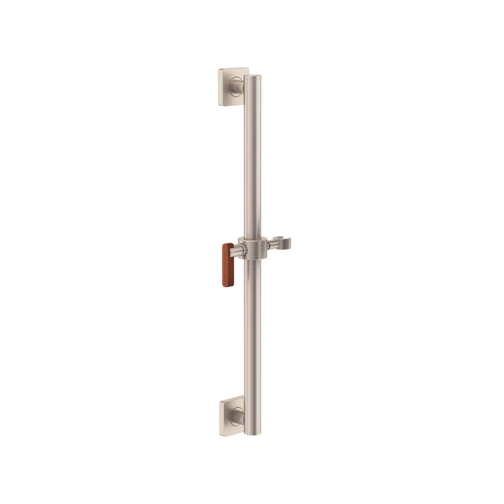 California Faucets San Elijo Barra de Apoyo con Deslizador de 24" - Base Cuadrada - Níquel Satinado