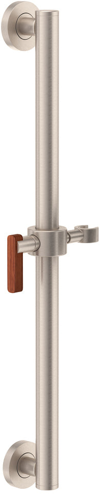 California Faucets San Elijo Barra de Apoyo con Deslizador de 30" - Base Redonda - Níquel Satinado