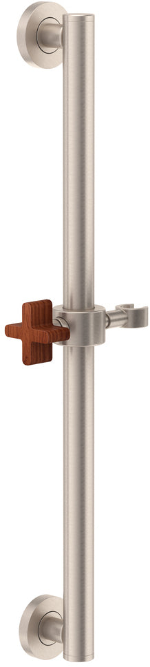 California Faucets San Elijo Barra de Apoyo con Deslizador de 30" - Base Redonda - Níquel Satinado