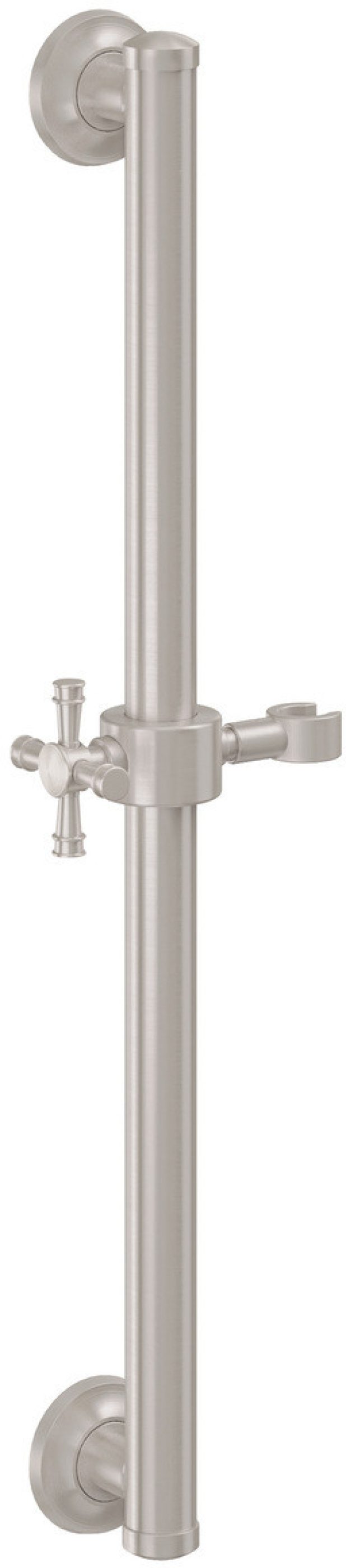 California Faucets Cayucos 30" Barra de Apoyo con Deslizador - Palanca con Base Redonda - Níquel Satinado