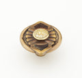 Schaub Perilla Violet Oyster Tiger Penshell Yellow Mother Pearl Call, 1-11/16" diám. — Latón Antiguo
