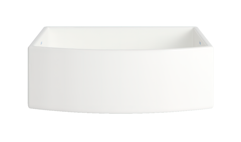 Bante Arco — Tarja de Cocina de Cerámica Refractaria (Fireclay), Frente Granjero Curvo