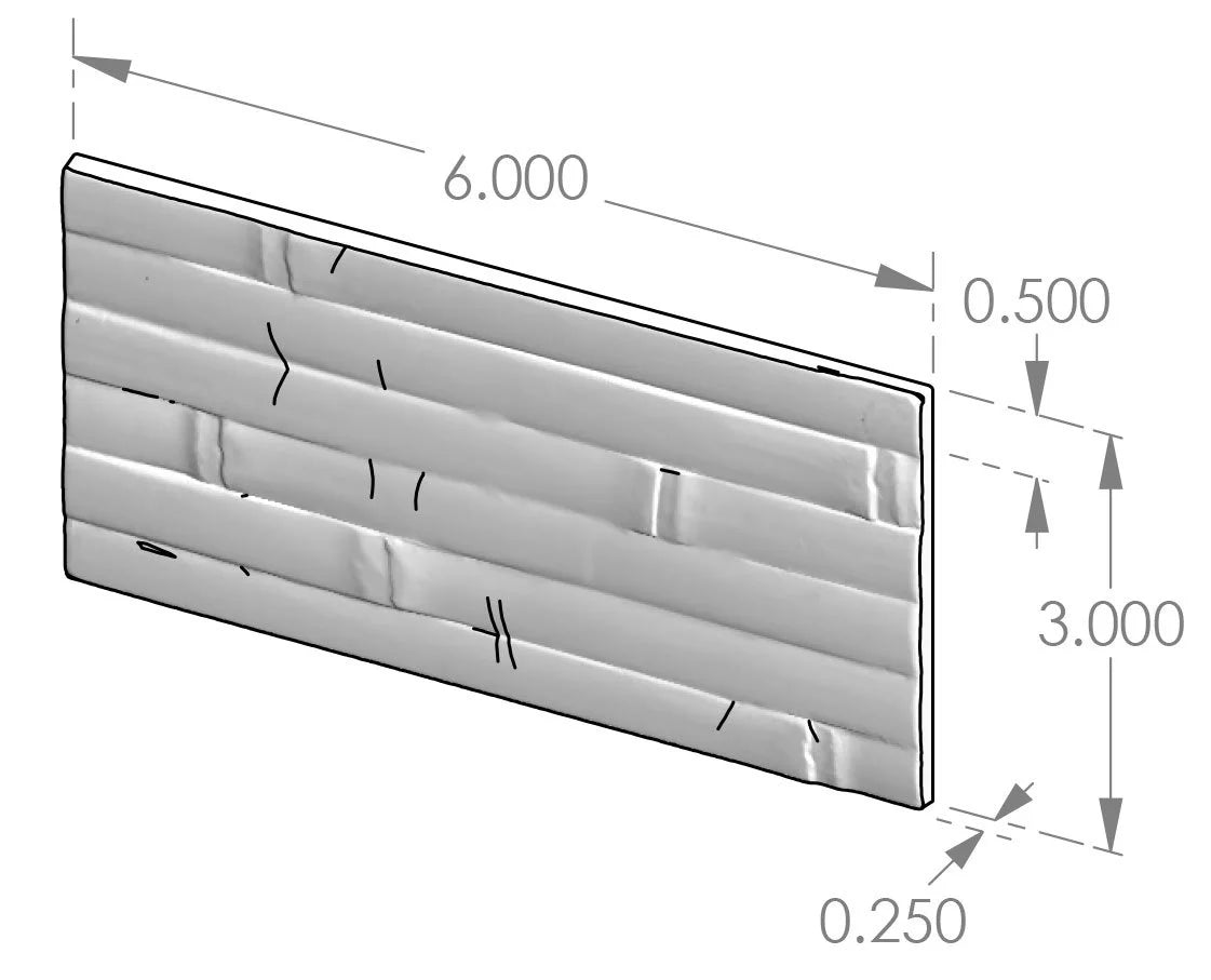 Bamboo Subway Tile (BT-3X6BMBO) — dibujo de especificaciones y dimensiones