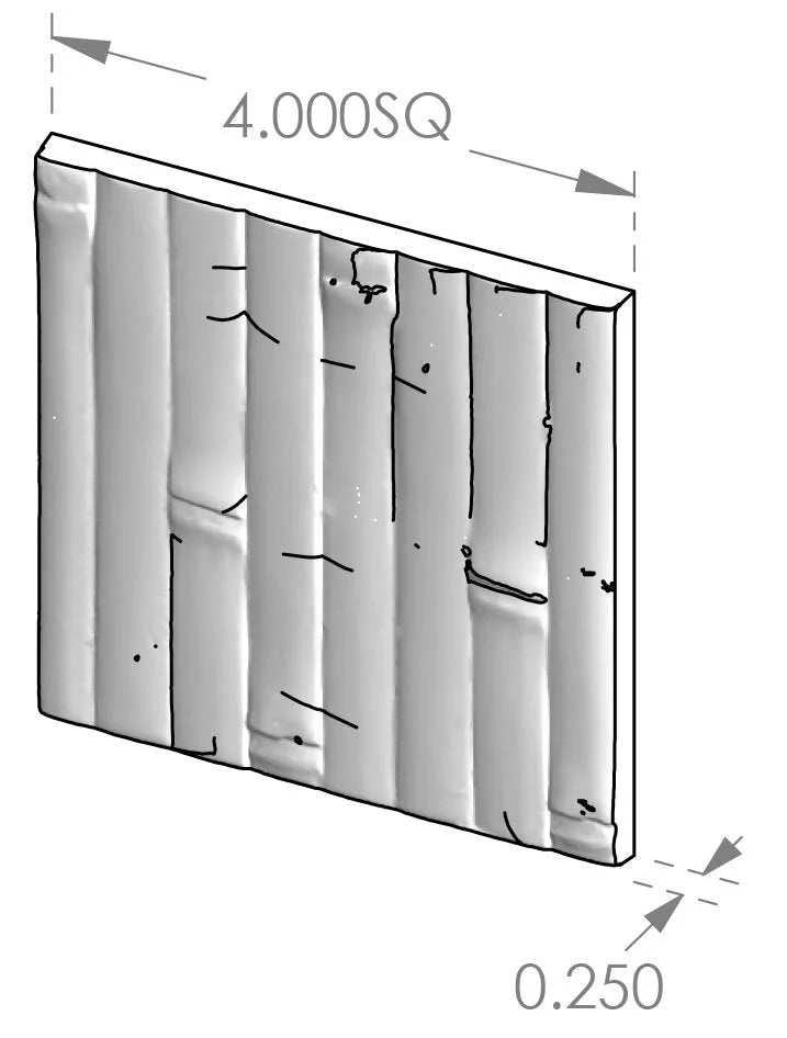 Square Bamboo Tile (BT-4BMBO) — dibujo de especificaciones y dimensiones