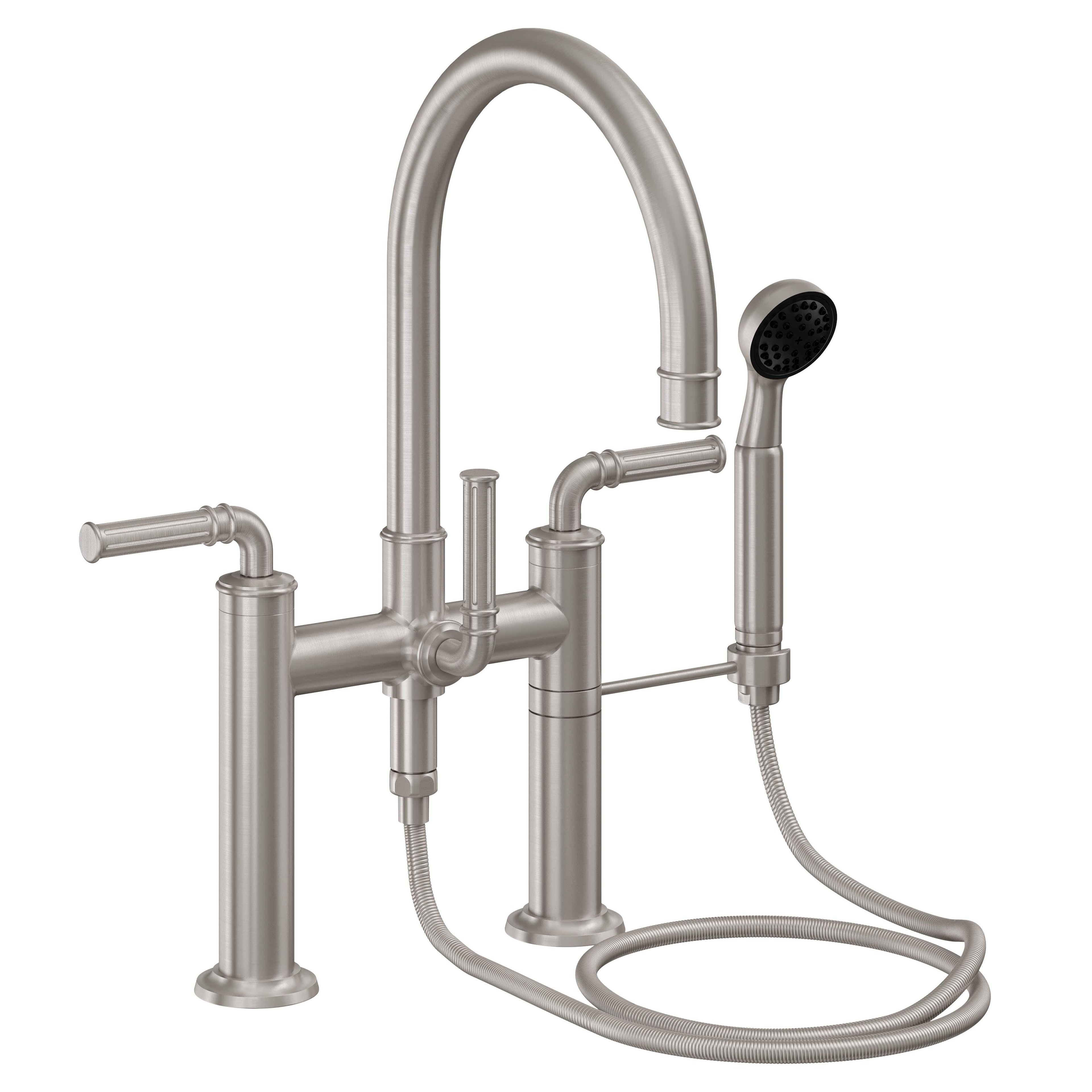 California Faucets Christopher Grubb Trousdale Contemporaneo Llenador de Tina de Montaje en Cubierta - Níquel Satinado