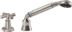 California Faucets Trousdale Regadera de Mano y Desviador Completo para Tina Romana - Satin Nickel
