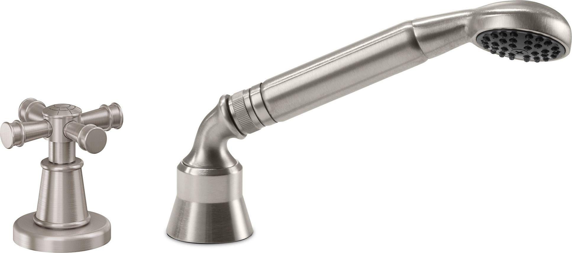 California Faucets Trousdale Regadera de Mano y Desviador Completo para Tina Romana - Satin Nickel