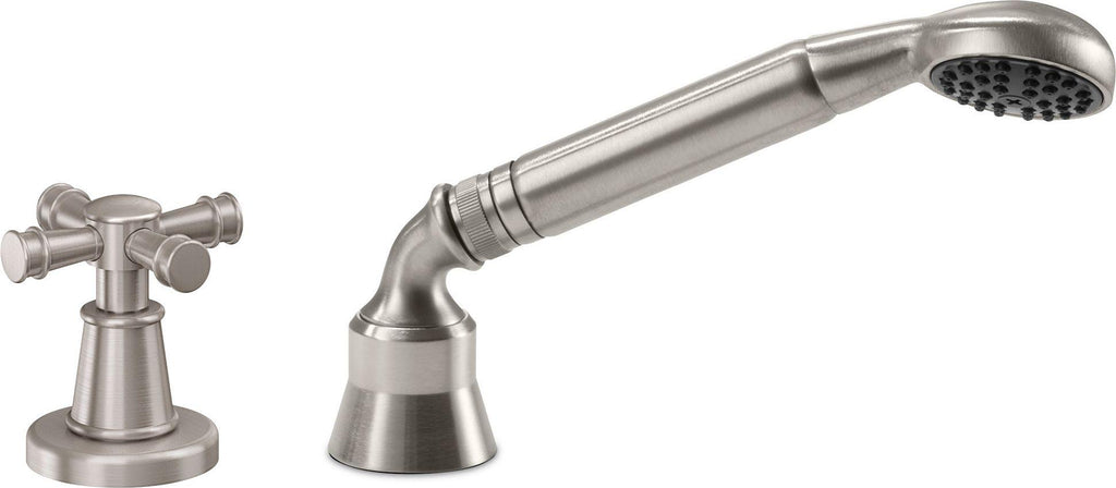 California Faucets Trousdale Regadera de Mano y Desviador Completo para Tina Romana - Satin Nickel