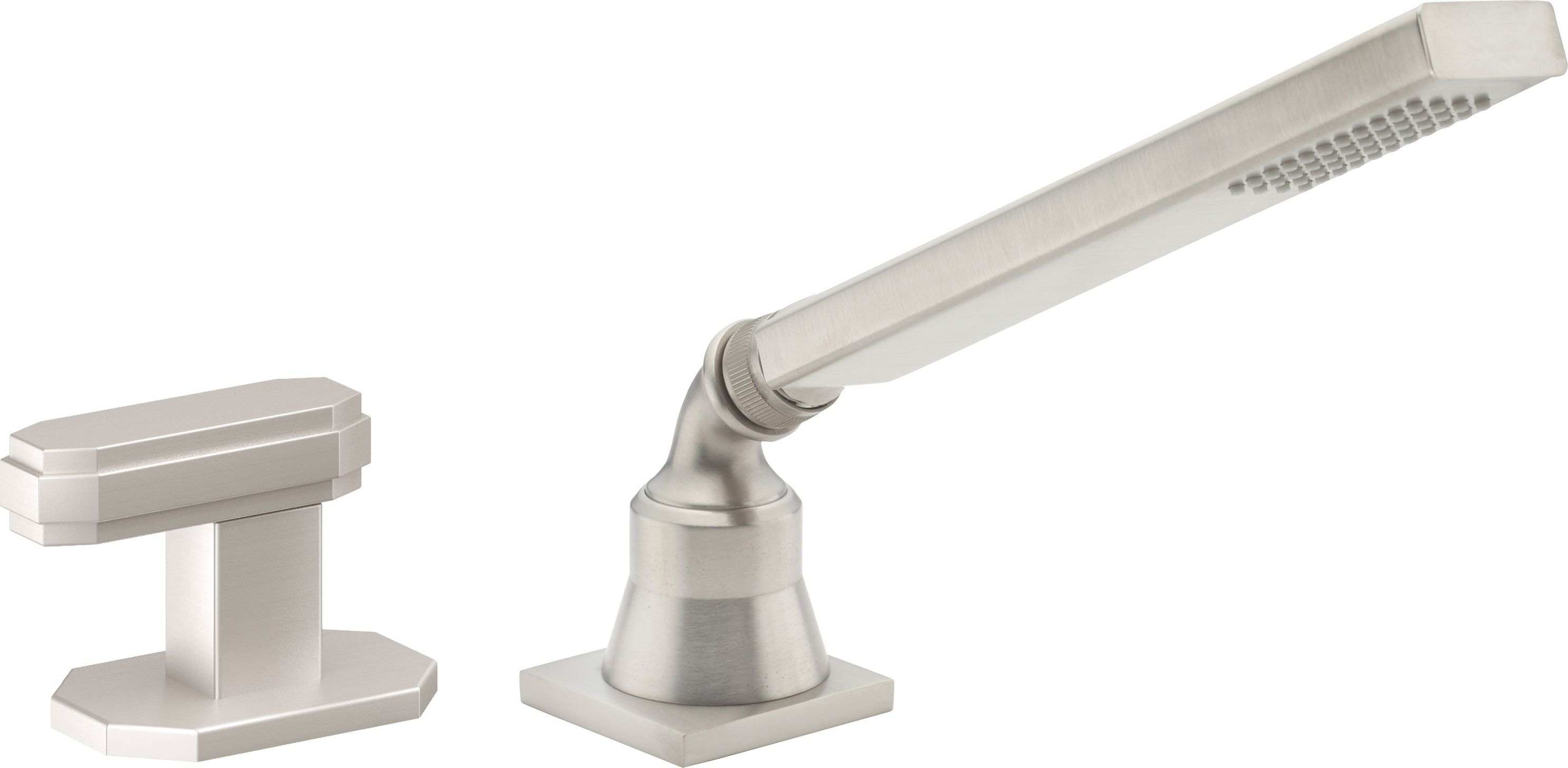 California Faucets Doheny Regadera de Mano y Desviador Completo para Tina Romana - Satin Nickel