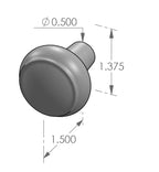 Round Ridge Cabinet Knob (CK-406) — dibujo de especificaciones y dimensiones