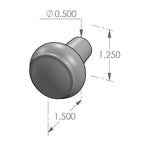 Round Ridge Cabinet Knob (CK-408) — dibujo de especificaciones y dimensiones