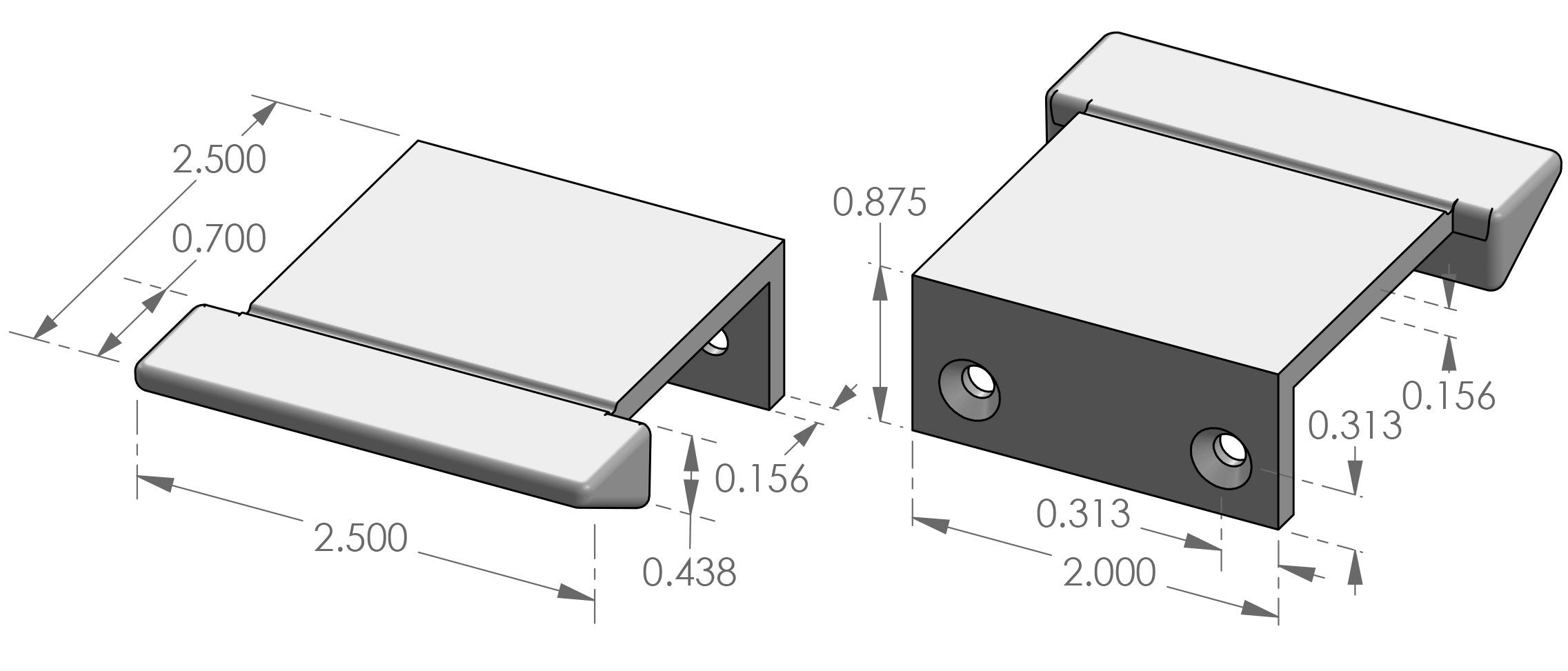 Kyoto Kakute Cabinet Pull (CK-KYO-KAKUTE) — dibujo de especificaciones y dimensiones