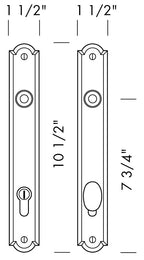 Arch Profile Cylinder Sliding Door Entry Set (CMP-A811SL) — dibujo de especificaciones y dimensiones