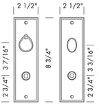 Passage Latch - Deadbolt Door Entry Set (CS-421PLD) — dibujo de especificaciones y dimensiones
