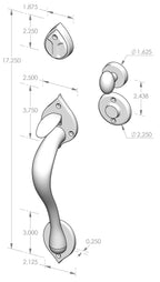 Handle x Lever Mortise Lock Door Entry Set (CS-713) — dibujo de especificaciones y dimensiones