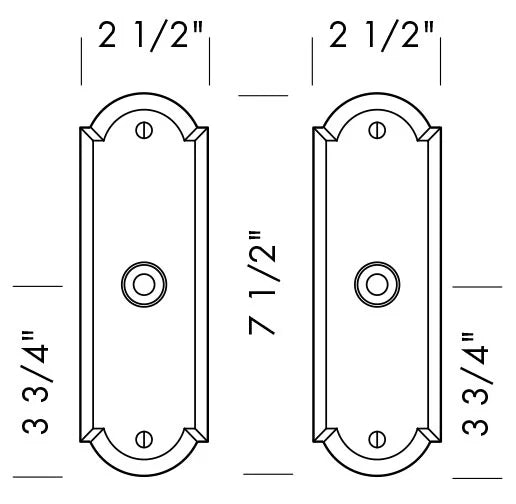 Passage Door Set (CS-A406) — dibujo de especificaciones y dimensiones